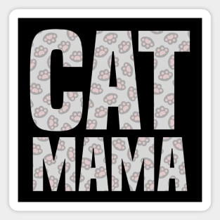 cat mama grey cat paws pattern Magnet